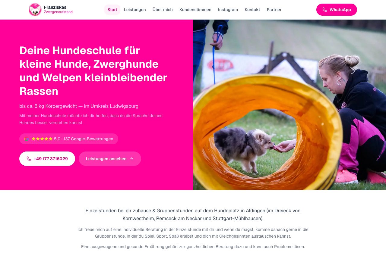 Neue Website von Franziskas Zwergenaufstand
