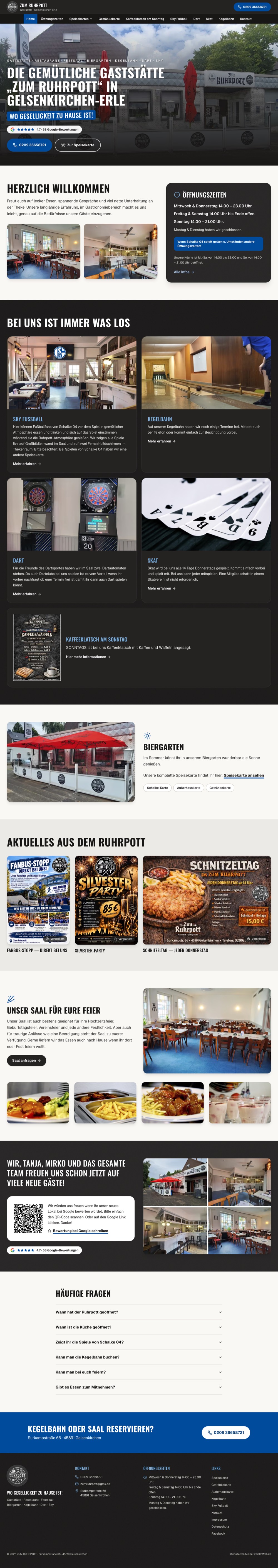 Neue Startseite: Gaststätte ZUM RUHRPOTT